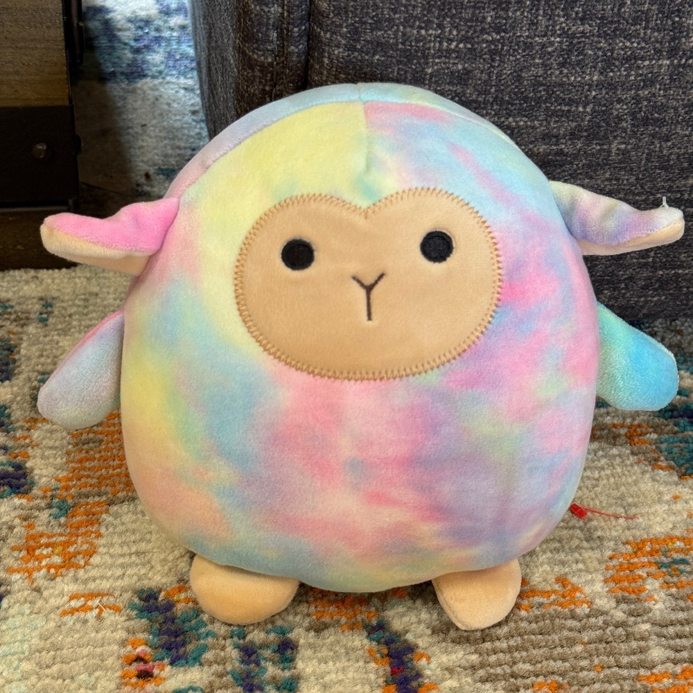 Small Plush pastel tie-dye lamb sheep stuffed animal toy toddler girl boy kid